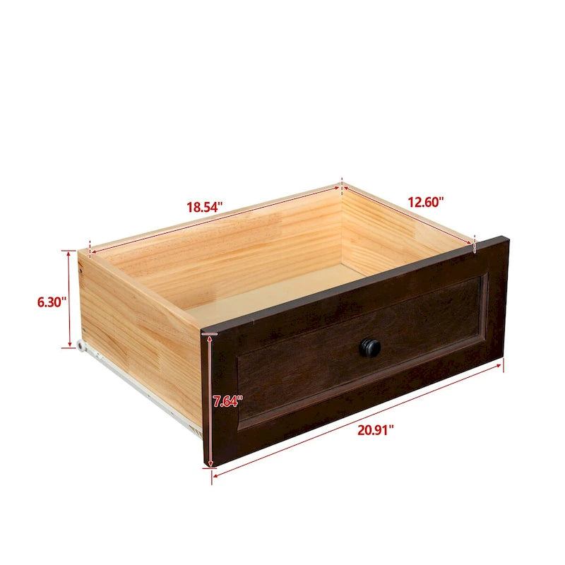 Solid Wood Buffet Cabinet with Drawers