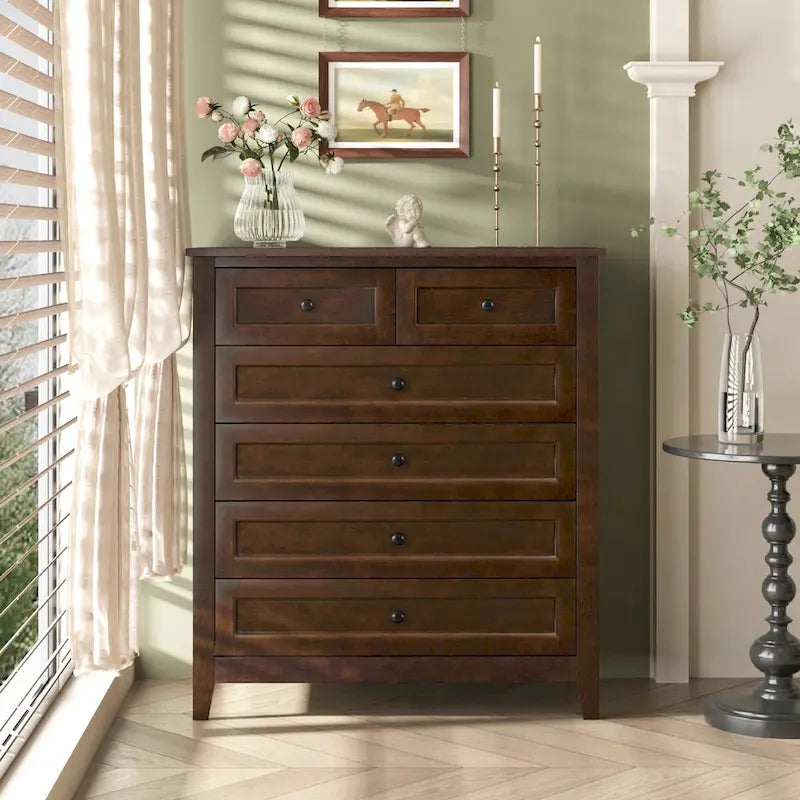 Solid Wood Buffet Cabinet with Drawers