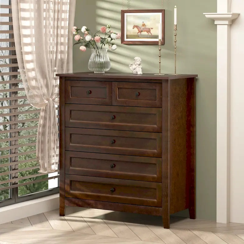 Solid Wood Buffet Cabinet with Drawers