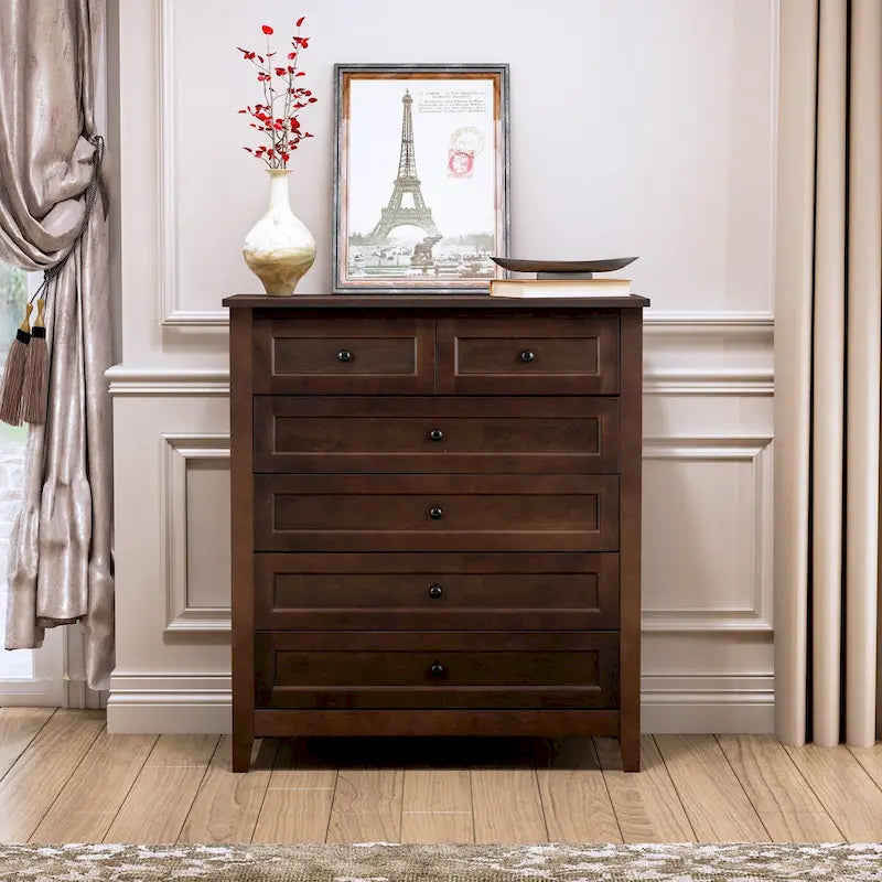 Solid Wood Buffet Cabinet with Drawers
