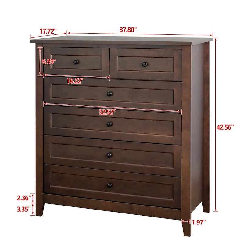 Solid Wood Buffet Cabinet with Drawers