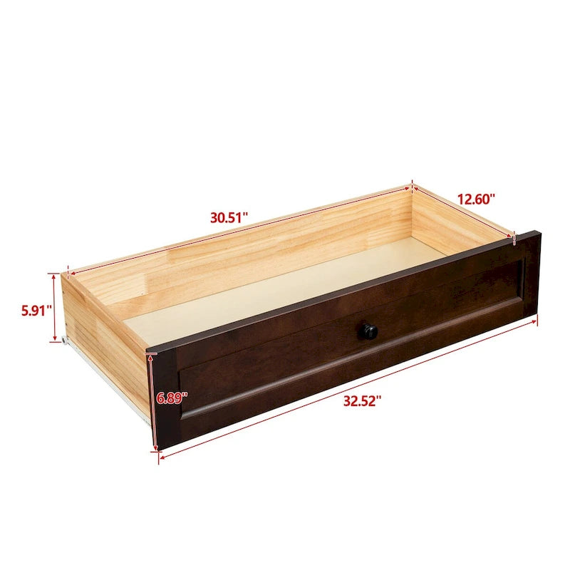 Solid Wood Buffet Cabinet with Drawers