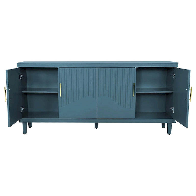 4-Door Storage Cabinet with Adjustable Shelves – 70 Inch Wide