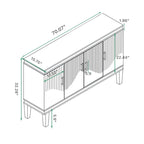 4-Door Storage Cabinet with Adjustable Shelves – 70 Inch Wide