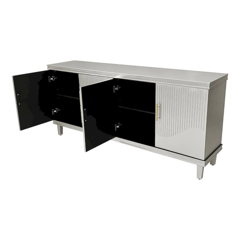 4-Door Storage Cabinet with Adjustable Shelves – 70 Inch Wide
