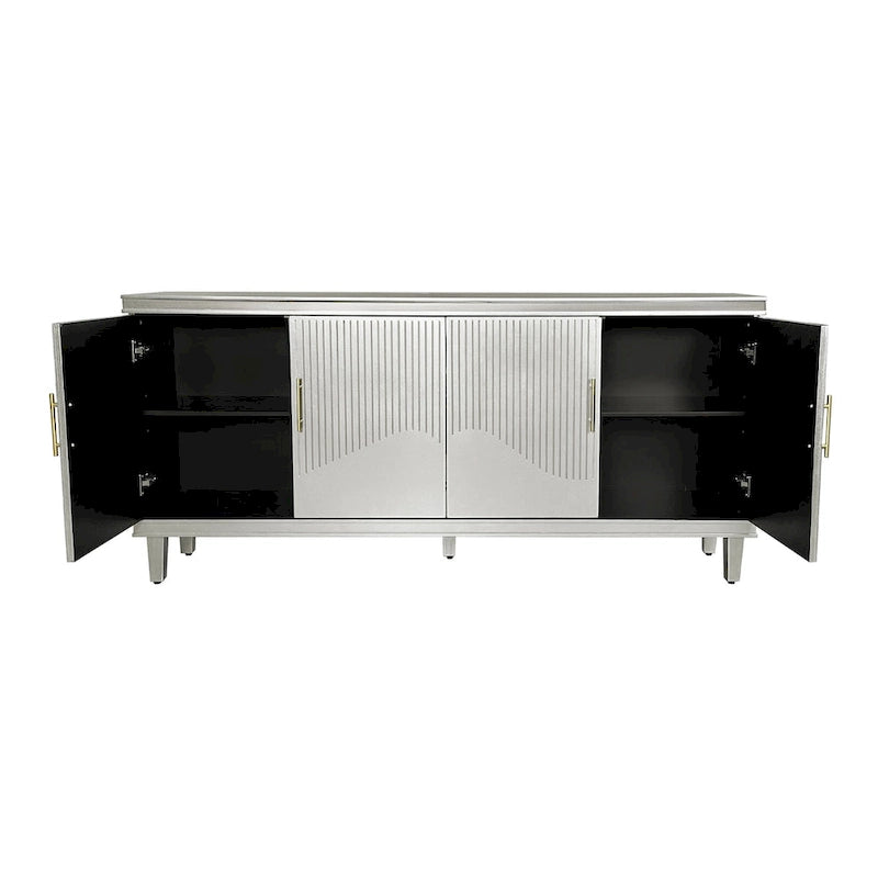 4-Door Storage Cabinet with Adjustable Shelves – 70 Inch Wide