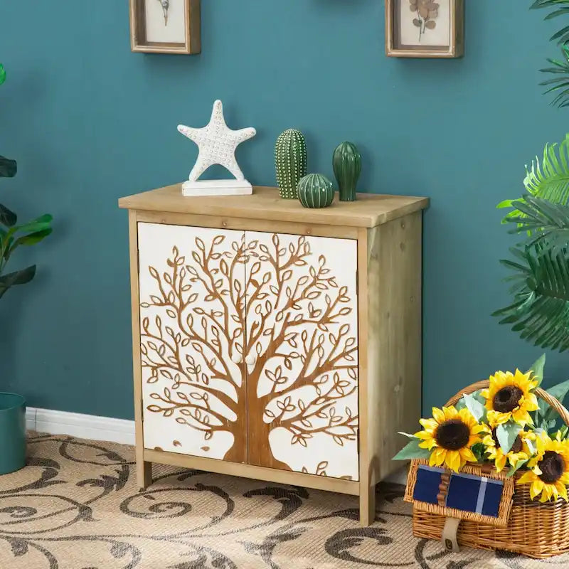 2-Door Wood Storage Cabinet