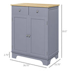 Double Door Storage Cabinet with Drawers and Adjustable Shelf