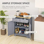 Double Door Storage Cabinet with Drawers and Adjustable Shelf