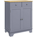Double Door Storage Cabinet with Drawers and Adjustable Shelf