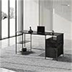 Schreibtisch mit Schubladen, Regalen und Kabelmanagement