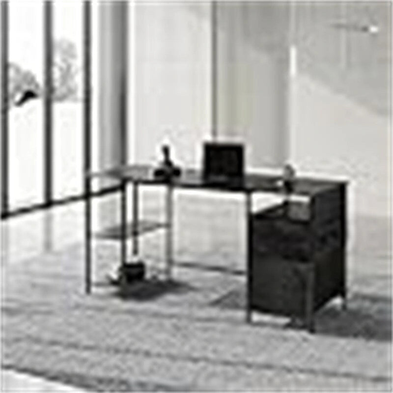 Schreibtisch mit Schubladen, Regalen und Kabelmanagement