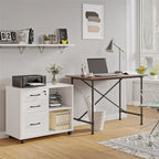 3-Drawer File Cabinet with Open Storage and Printer Stand