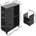 3-Drawer File Cabinet with Open Storage and Printer Stand