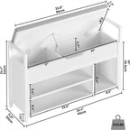 Shoe Storage Bench 35.4" W x 11.8" D x 24.4" H
