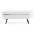 Oval Storage Bench with Wood Legs