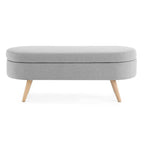 Oval Storage Bench with Wood Legs