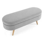 Oval Storage Bench with Wood Legs