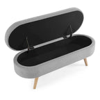 Oval Storage Bench with Wood Legs