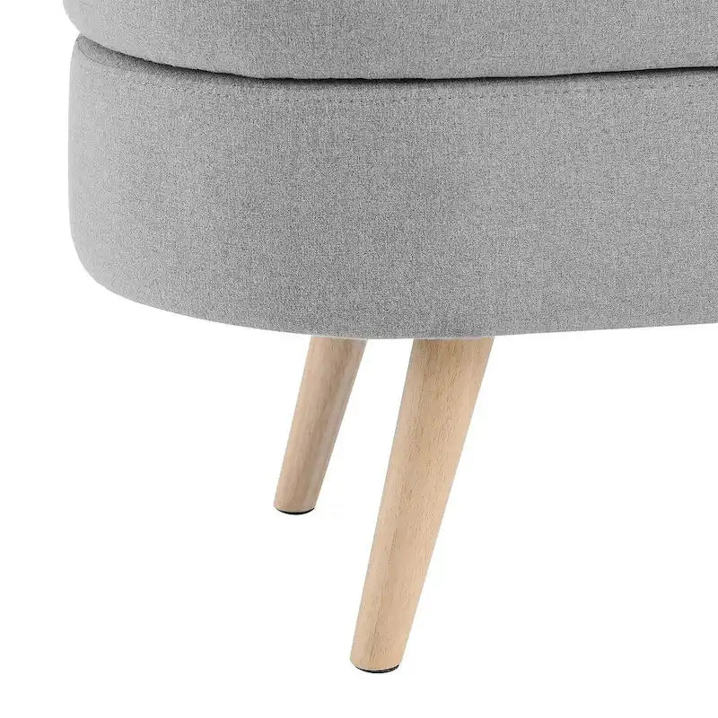 Oval Storage Bench with Wood Legs