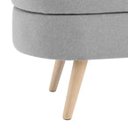 Oval Storage Bench with Wood Legs