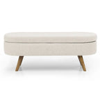 Oval Storage Bench with Wood Legs