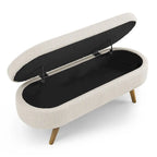 Oval Storage Bench with Wood Legs