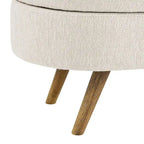 Oval Storage Bench with Wood Legs