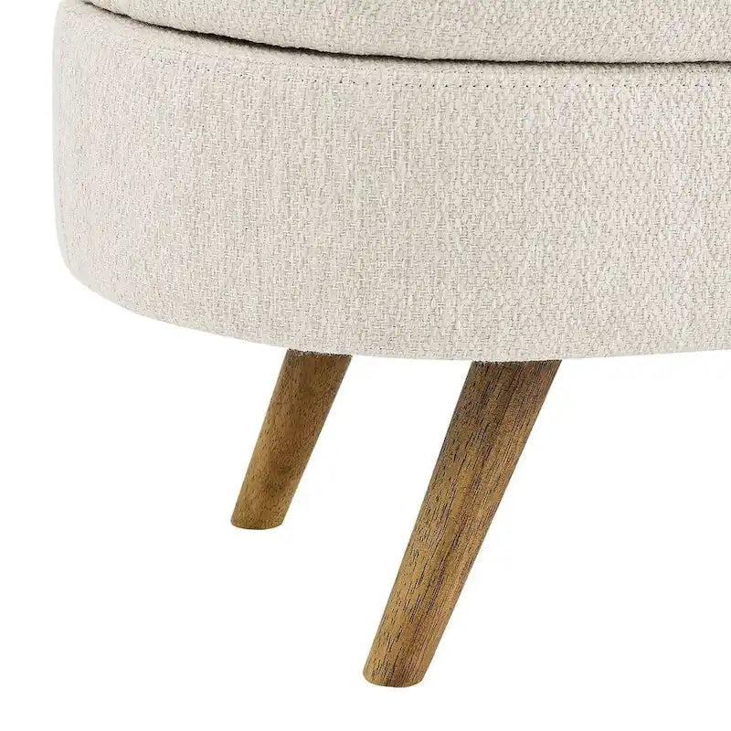 Oval Storage Bench with Wood Legs