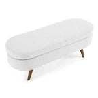 Oval Storage Bench with Wood Legs