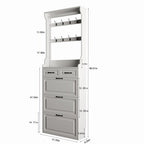 Shoe Cabinet with 3 Flip-Down Doors and 2 Drawers