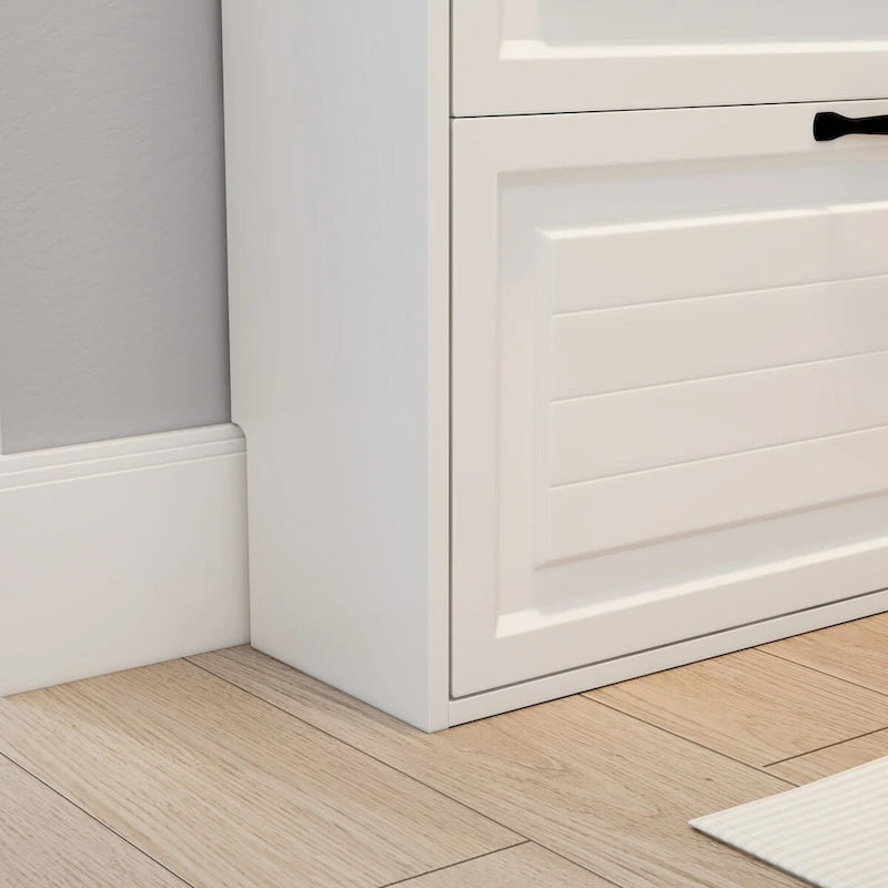 Shoe Cabinet with 3 Flip-Down Doors and 2 Drawers