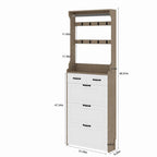 Shoe Cabinet with 3 Flip-Down Doors and 2 Drawers