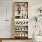 Shoe Cabinet with 3 Flip-Down Doors and 2 Drawers