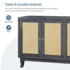 Rattan Sideboard Cabinet with 4 Doors