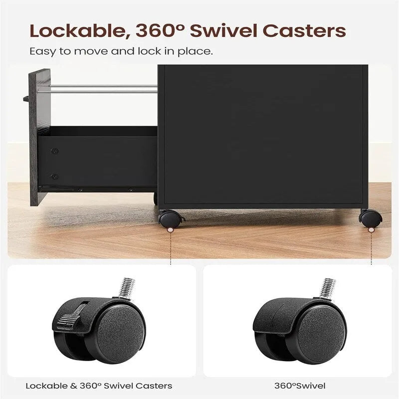 Mobile Filing Cabinet with Wheels