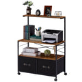 2-Drawer Lateral File Cabinet with Open Storage Shelf and Wheels