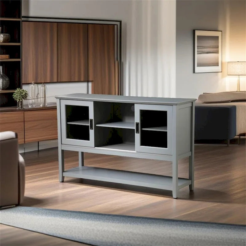 55-Inch Sideboard Buffet Cabinet with Tempered Glass Doors