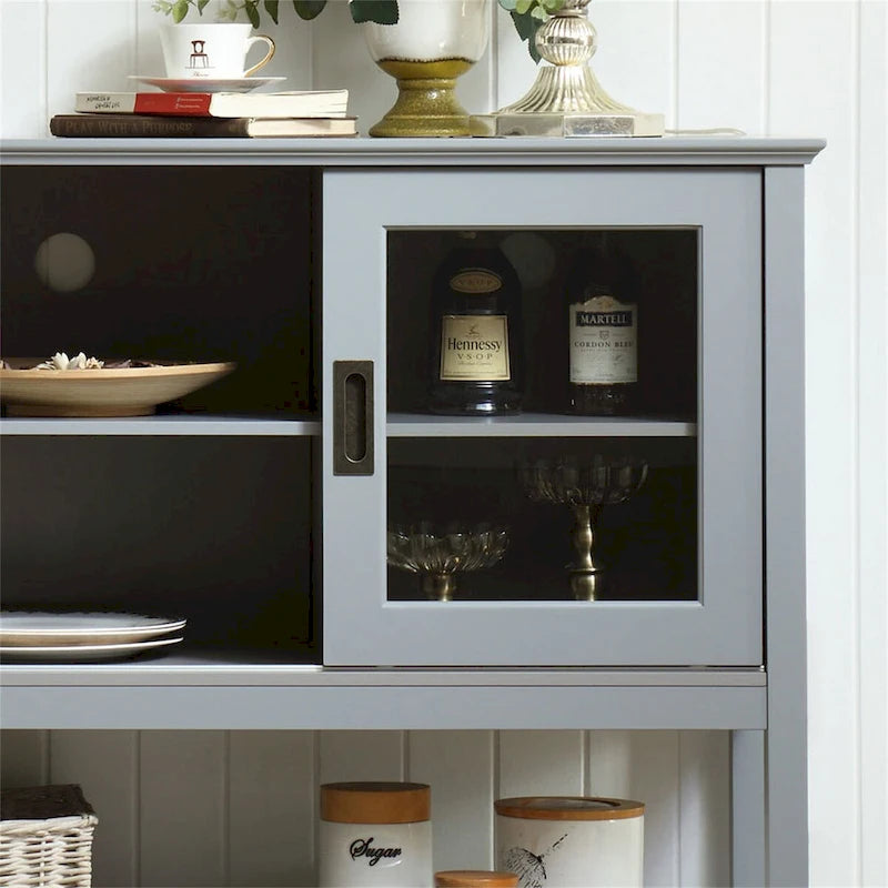 55-Inch Sideboard Buffet Cabinet with Tempered Glass Doors