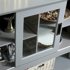 55-Inch Sideboard Buffet Cabinet with Tempered Glass Doors