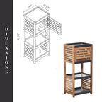 Badezimmer-Bodenschrank mit offenen Fächern - 14.5"L x 11.75"W x 32.75"H