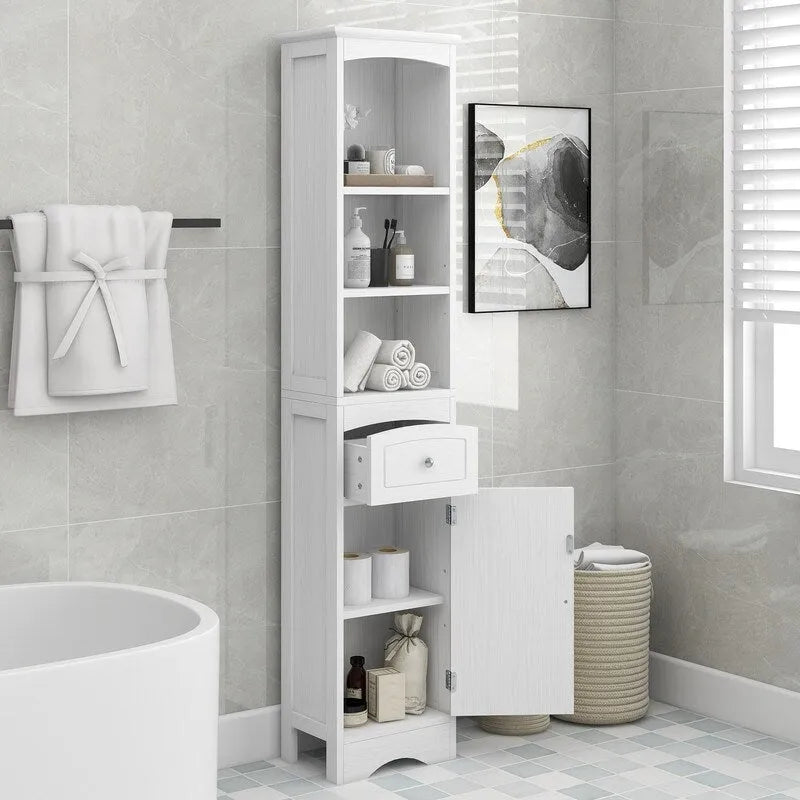 Bathroom Storage Cabinet with Drawer and Adjustable Shelf
