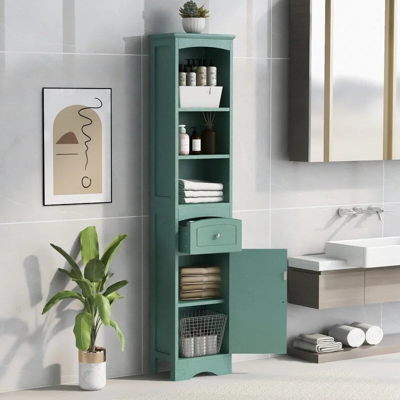 Bathroom Storage Cabinet with Drawer and Adjustable Shelf