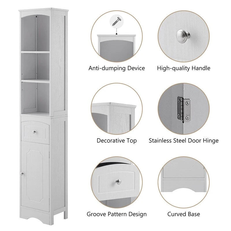 Bathroom Storage Cabinet with Drawer and Adjustable Shelf