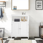 Bathroom Floor Storage Cabinet with Adjustable Shelf