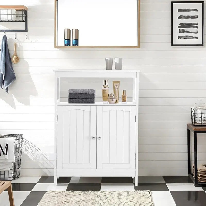 Bathroom Floor Storage Cabinet with Adjustable Shelf