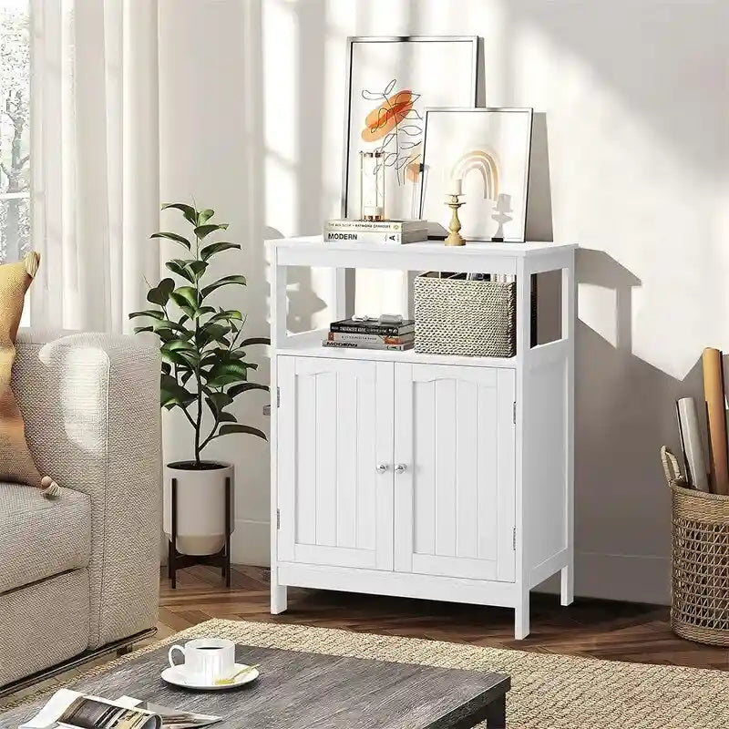 Bathroom Floor Storage Cabinet with Adjustable Shelf