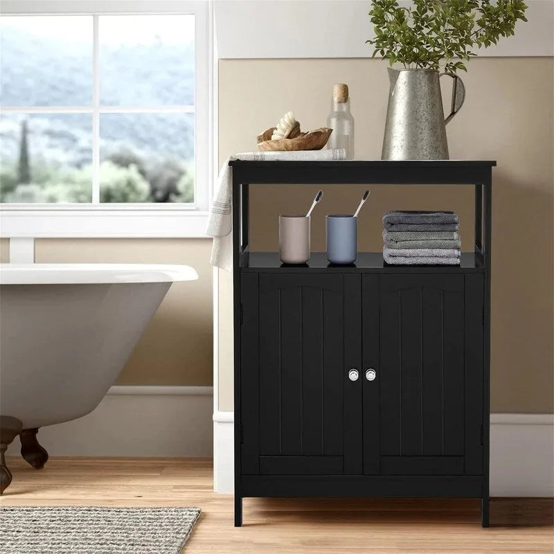 Bathroom Floor Storage Cabinet with Adjustable Shelf