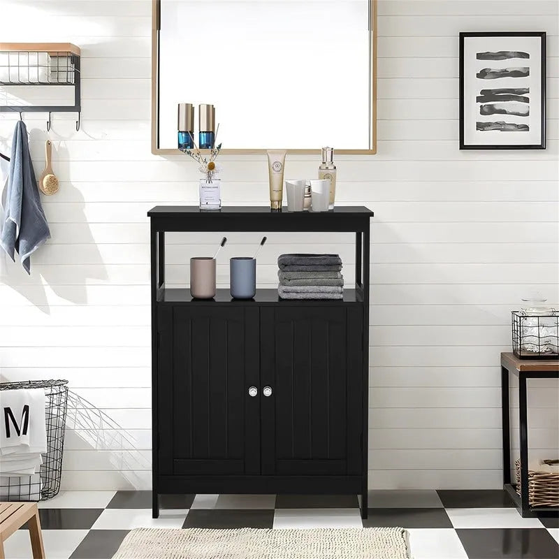 Bathroom Floor Storage Cabinet with Adjustable Shelf