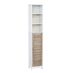 Hoher Badezimmerschrank mit offenen Regalen und geschlossenem Stauraum - 13.14"L x 10.4"W x 68"H